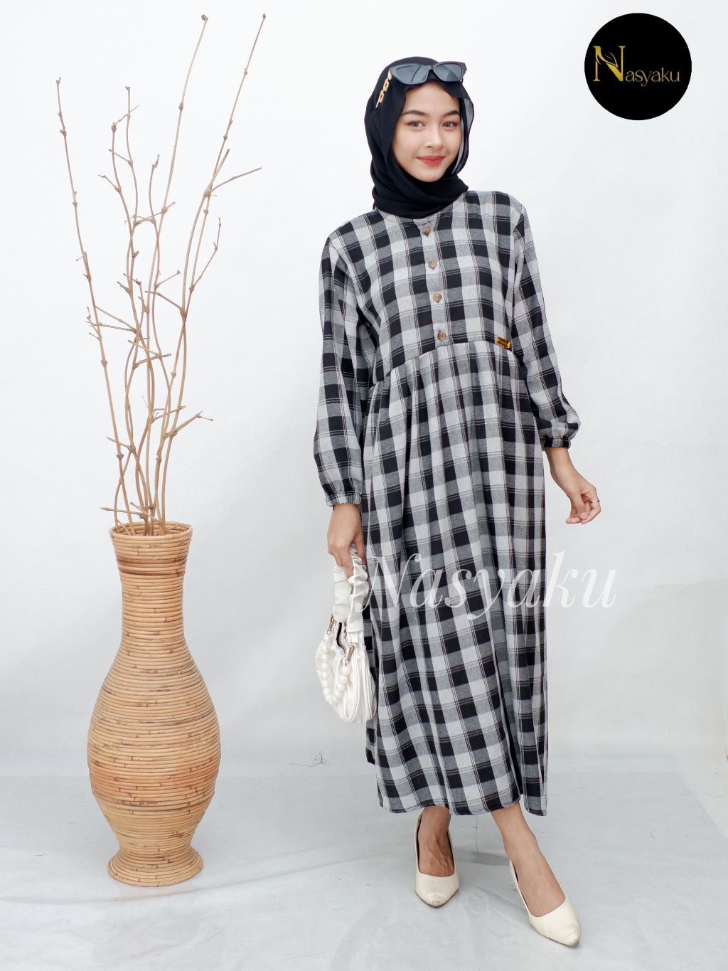 Midi Dress Flanel Busui Friendly